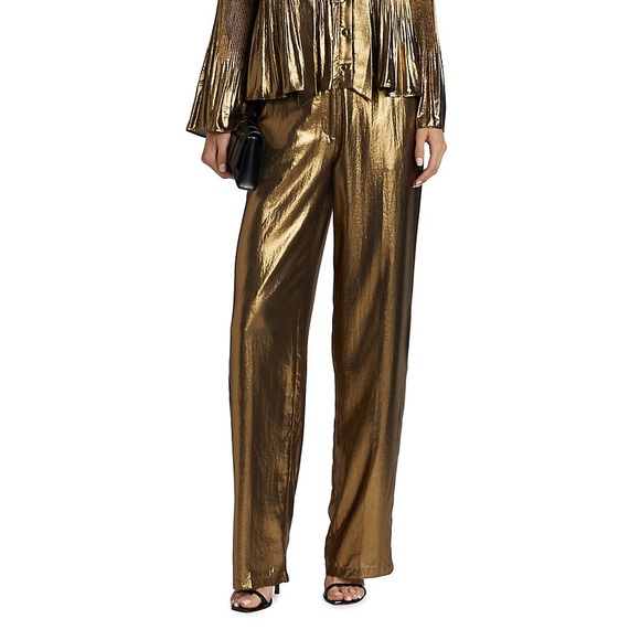 DEREK LAM CROSBY LAMÉ PANTS - Picture 1 of 7